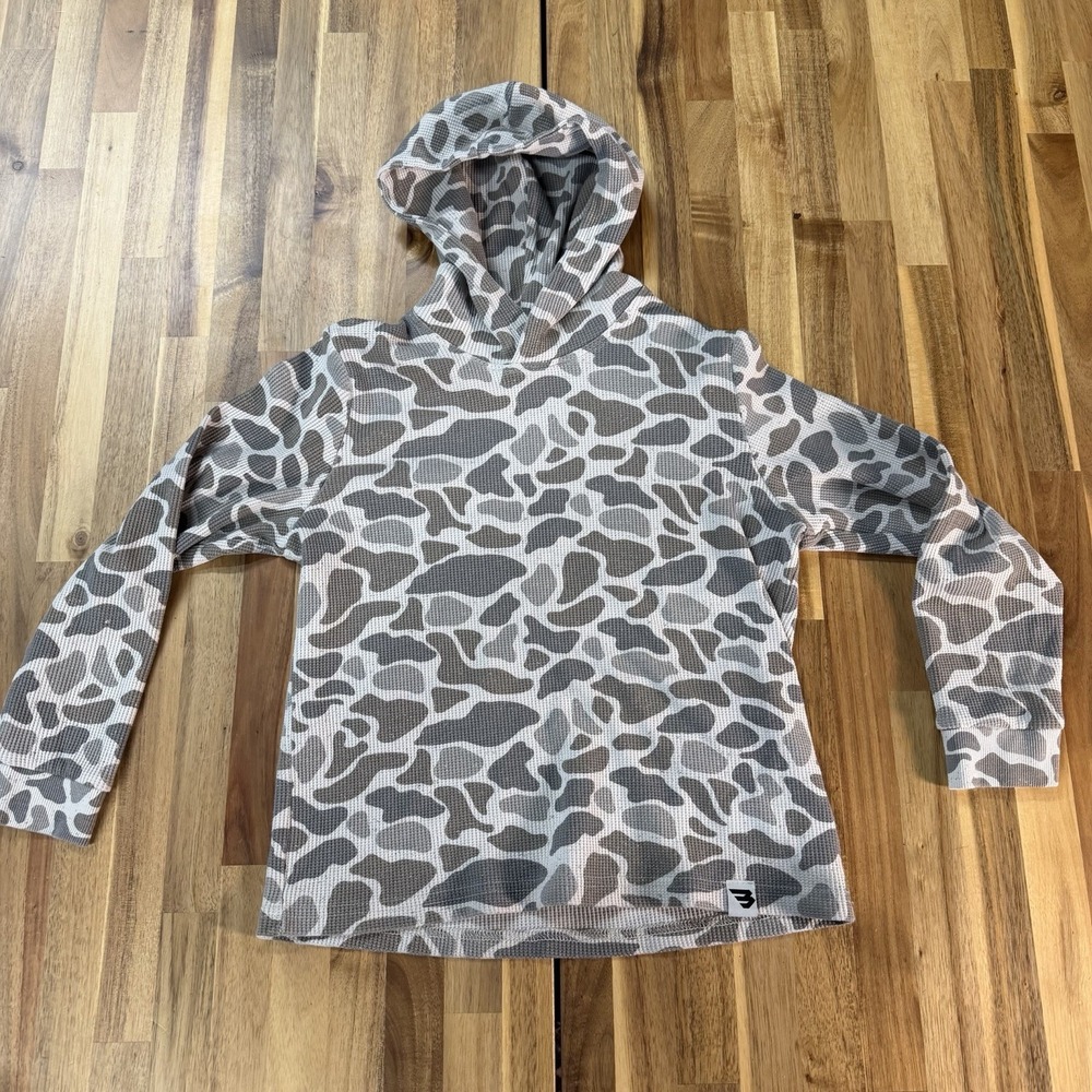 Burlebo Boys Size 5/6 Thermal Shirt/Hoodie Classic Deer Camo